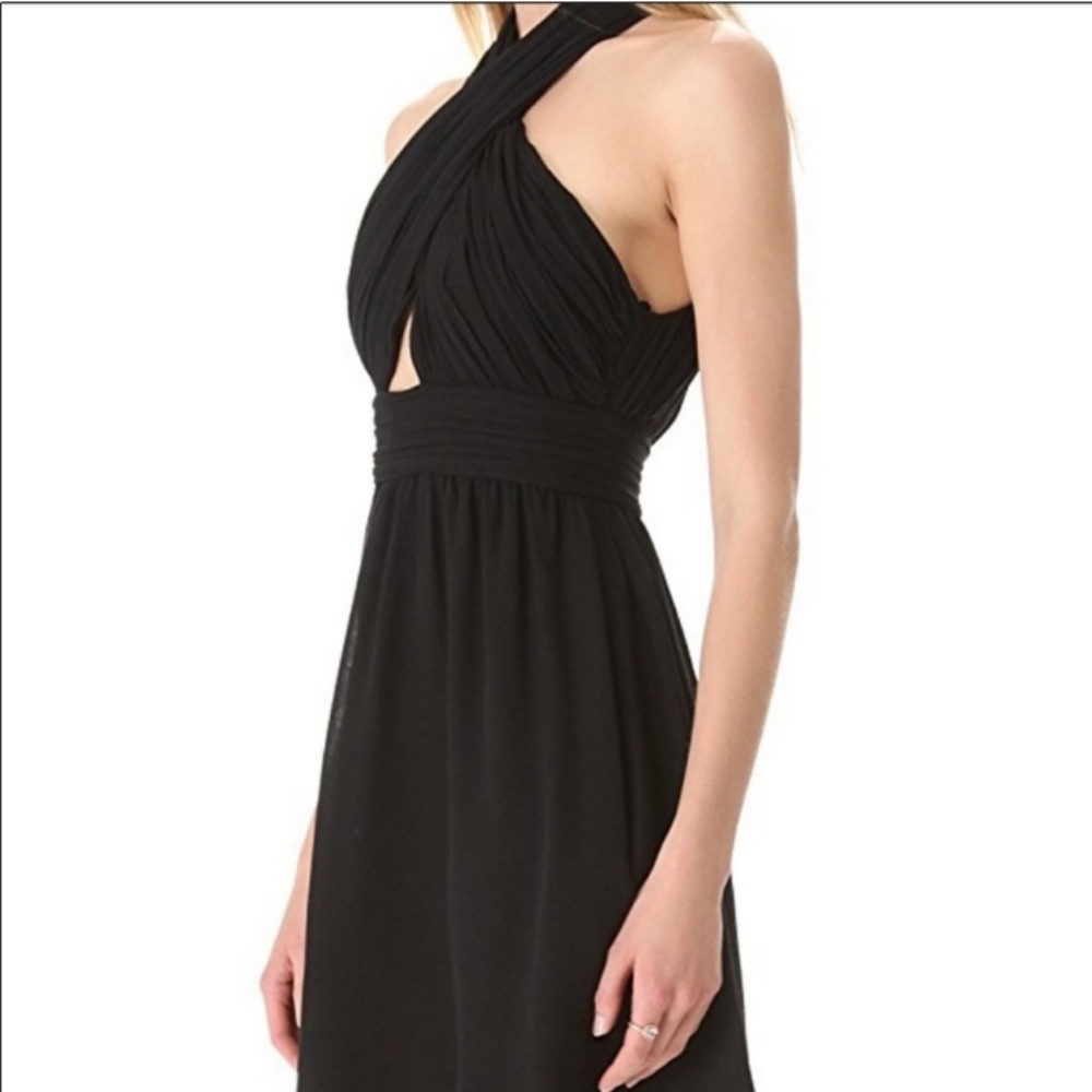 Alice & Olivia Martine Wrap Tulip Black Dress - Picture 2 of 7